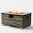 Propane Fire Table With Tank Holder, Ceramic Tile Tabletop, Beige , 31.05in Depth X 19.13in Width 15.15in Height, 80lb 31.05" Depth, 19.13" Width, 15.15"-1281068195-1281068194
