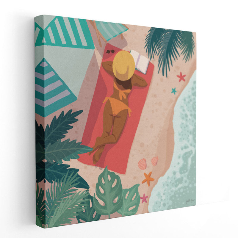 Beach Babes I - reproduction d'art sur toile, H 12 po x l 12 po