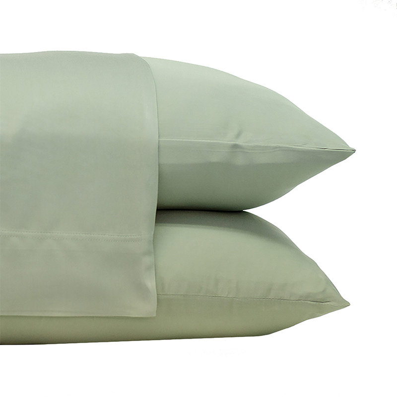 Rayon Twill - Set of 2, Standard Pillow: 20" x 26", Sage