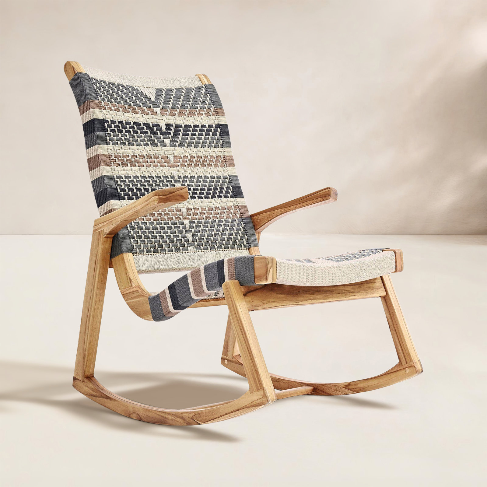 Amador Rocking Chair, Serena Pattern, Natural