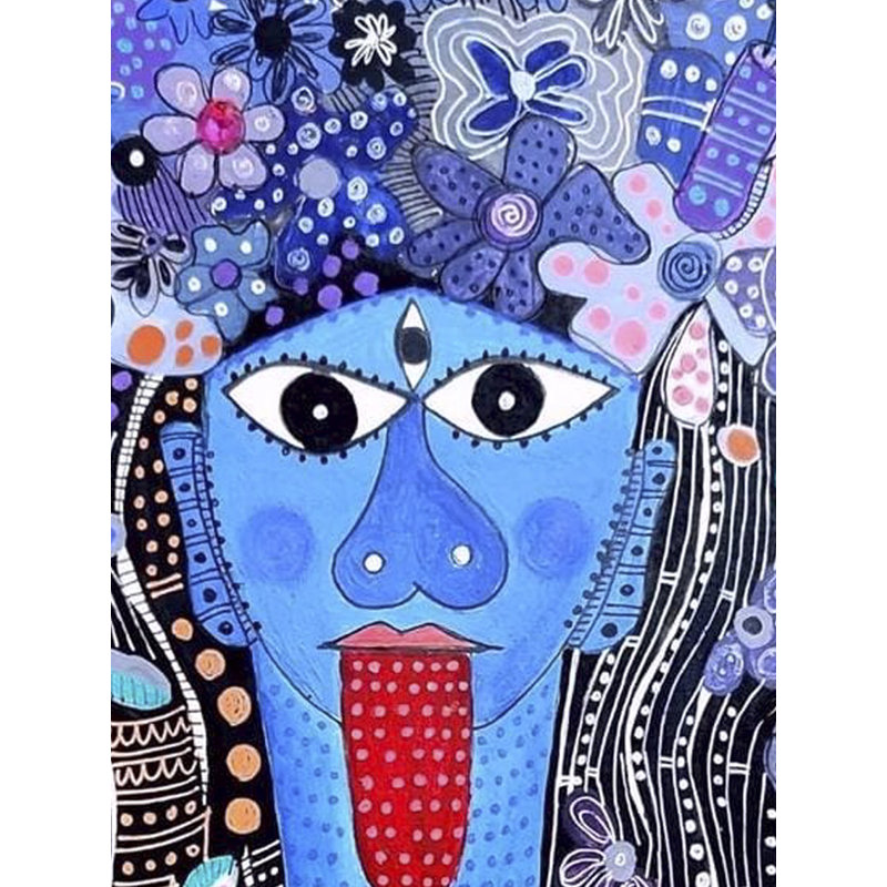 Déesse Kali | Acrylique et encre sur papier | Par Rukshana Tabassum
