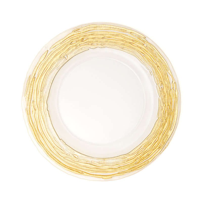 Mccain Glass Abstract Charger, Gold