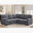 L-Shaped Sectional Sofa Bed With Pull-Out Bed & Storage, 5-Seat Sleeper Couch With Usb Charging, Convertible Design For Living Room, Apartment, Corduroy Fabric, Grey-1332266732