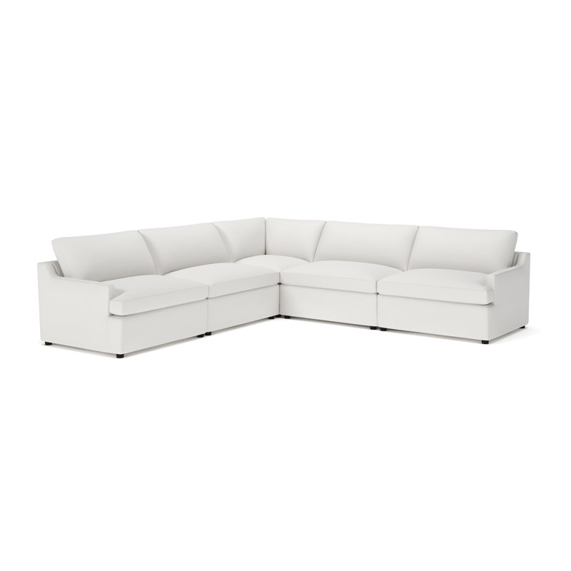 Canapé modulaire rembourré 5 pièces Essex, Tissu beige Macarena
