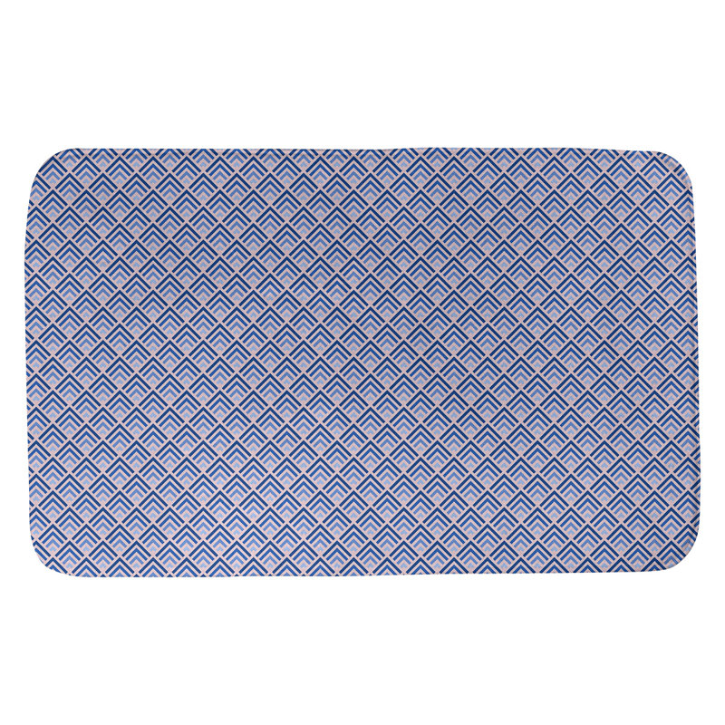 Tapis pour salle de bain dégradé Avicia, l 21 po x L 34 po, Rose / Bleu