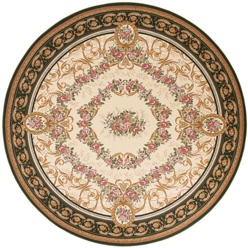 Tapis traditionnel d'extérieur Nil vert et ivoire