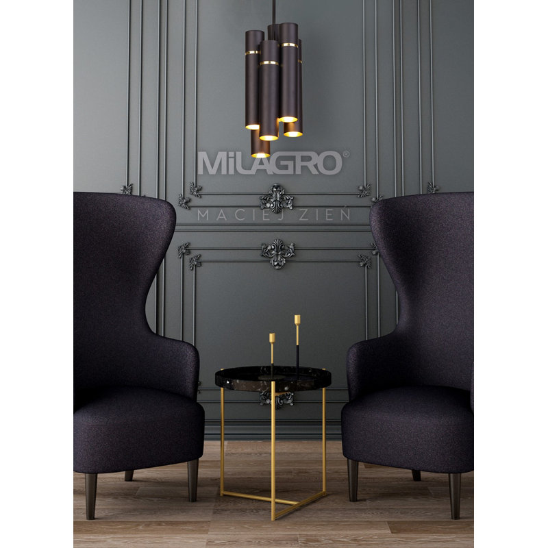 Clothilda 12 - Light Black Cylinder Pendant