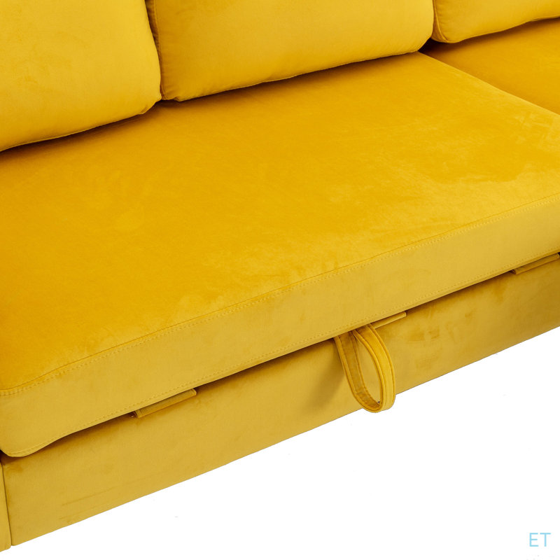 Canapé modulaire réversible, Polyester moutarde