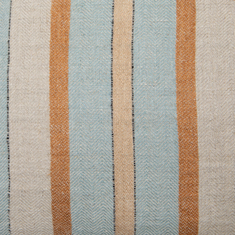 Trio Striped Linen Pillow Cover, Bruges, Blue/Chesnut