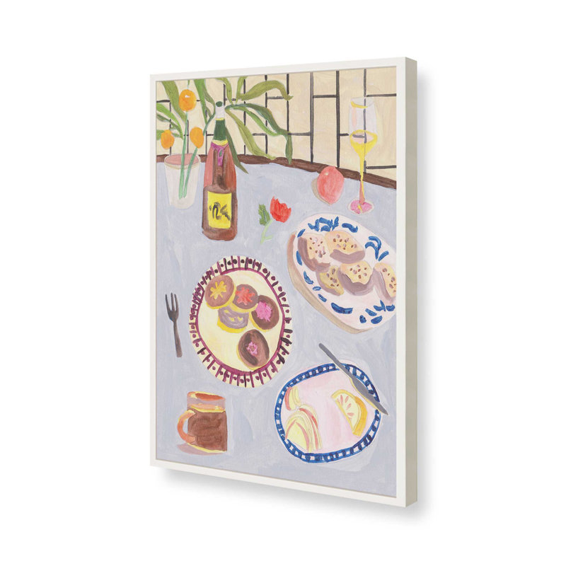 «Bites and Sips I» par Melissa Wang, reproduction d'art sur toile, H 48 po x l 36 po, Blanc