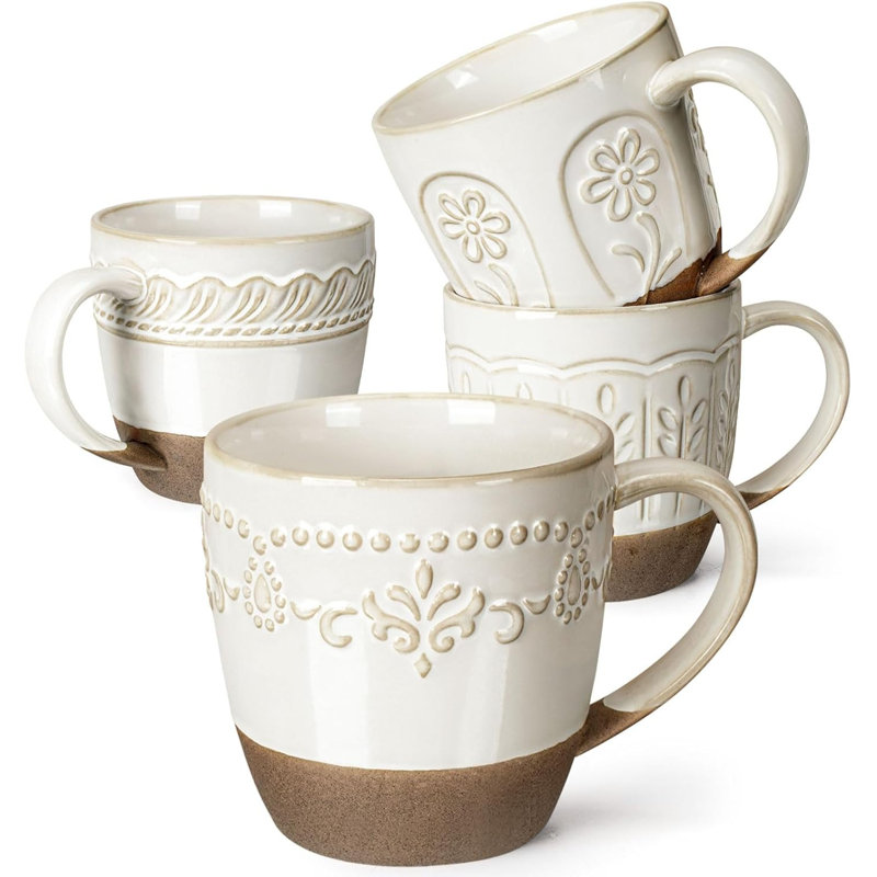 Ensemble de 4 tasses à café en céramique 16 oz