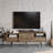 Modern TV Stand with Wall-Mounting Option, Walnut & Black, 70.9 x 25.5 x 14.6 inches | 100% Melamine Coated Particle Board, Thickness: 0.7 inches | Stylish Scandinavian Design with Ample Shelves for Storage-232983579