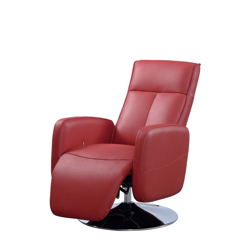 Lucama Upholstered Swivel Power Recliner, Red