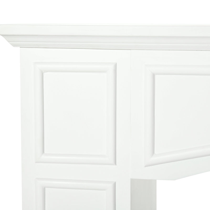 Homcom Modern White Fireplace Mantel Surround With Decorative Pattern, 29" Interior Width, 45.25" Wide Top For Electric Fireplaces, 66 Lbs Weight Capacity, Anti-tipping Design, Easy Assembly