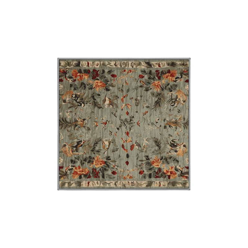 Tapis brun soyeux et moelleux, Carré 8 pi