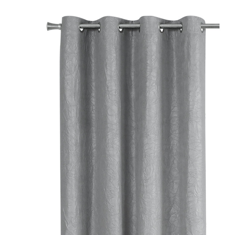 Jini Curtain 2 Panel Set With Grommets, Micro Suede, 54, 54" W x 84" L, Light Gray