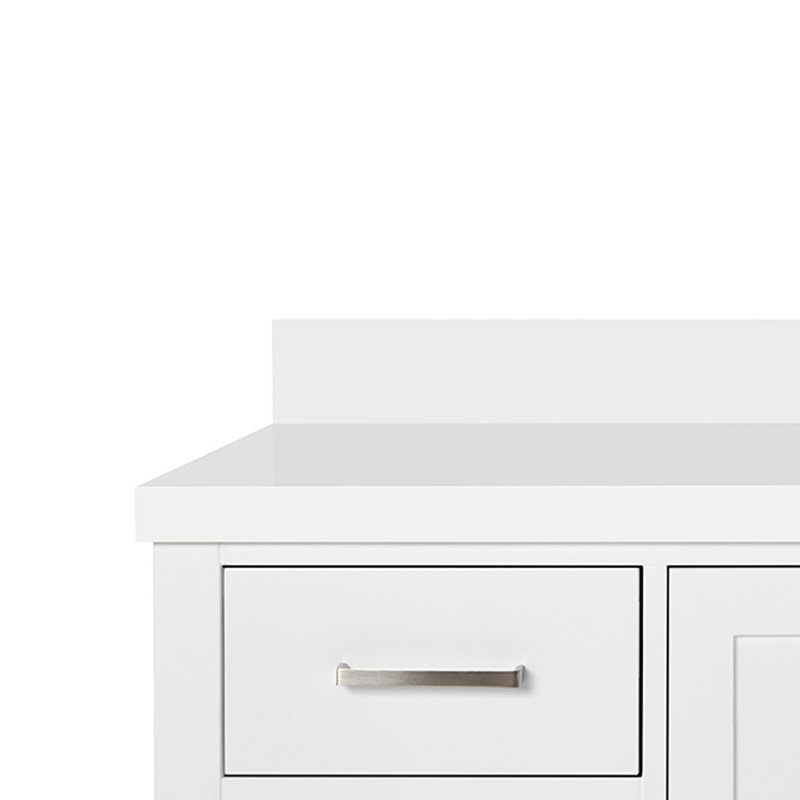 Cambridge 61'' W Single Vanity, White, Satin Nickel