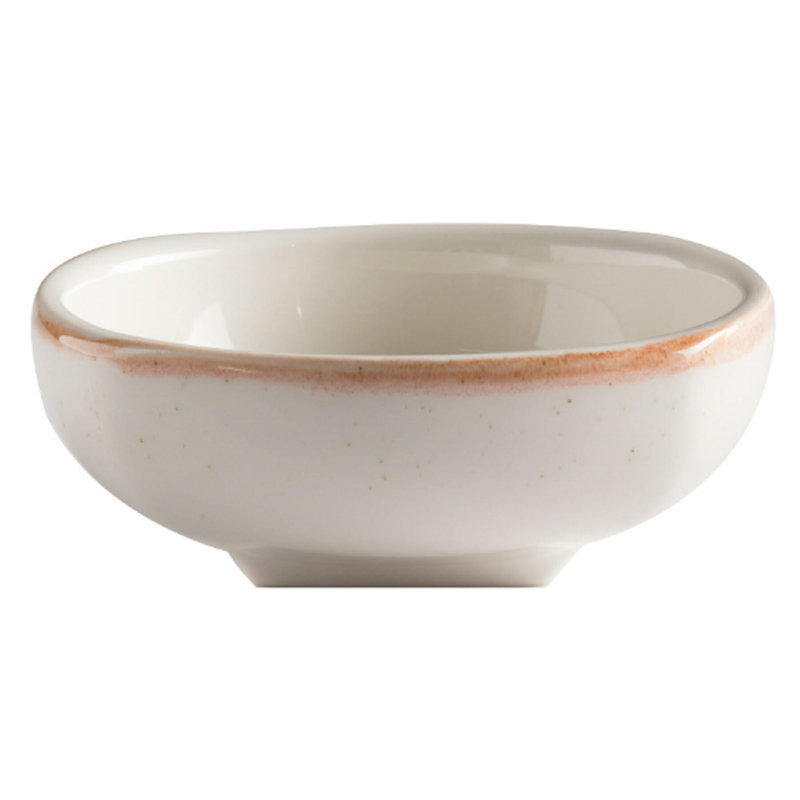 GET Bol à salade carré en porcelaine haute résistance, 8 onces, beige (ensemble de 12)
