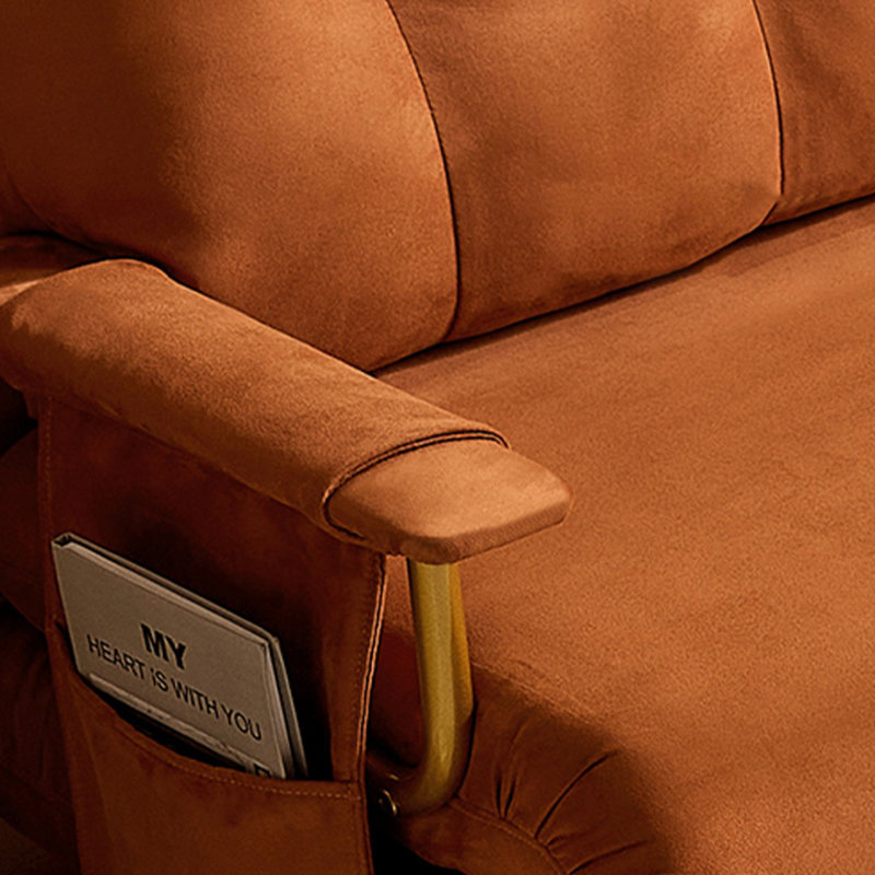 Orange Polyester Modular Sofa bed cushion couch With Storage, Orange