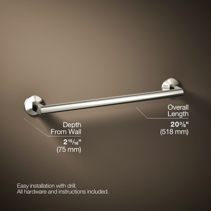 Components Towel Bar, Vibrant Polished Nickel, 18"W