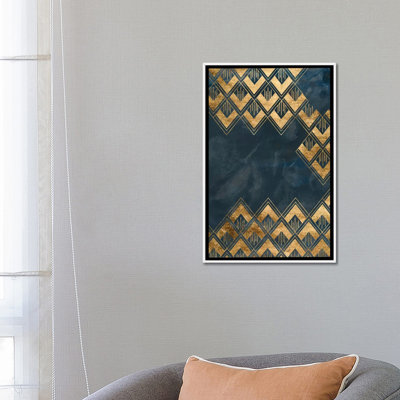 Reproduction d’art sur fond bleu III par June Erica