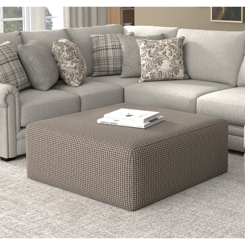 Denecia 45" Wide Square Geometric Cocktail Ottoman