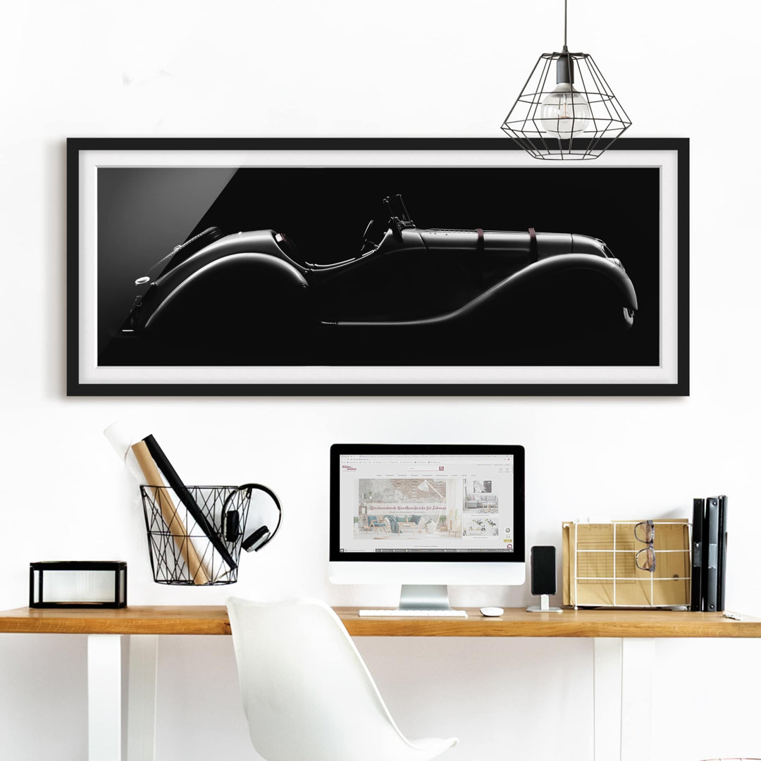 Gerahmter Grafikdruck Vintage Car Silhouette