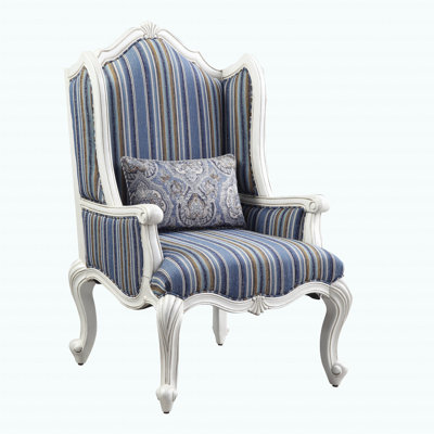 Chaise moderne en tissu et finition blanche avec coussin