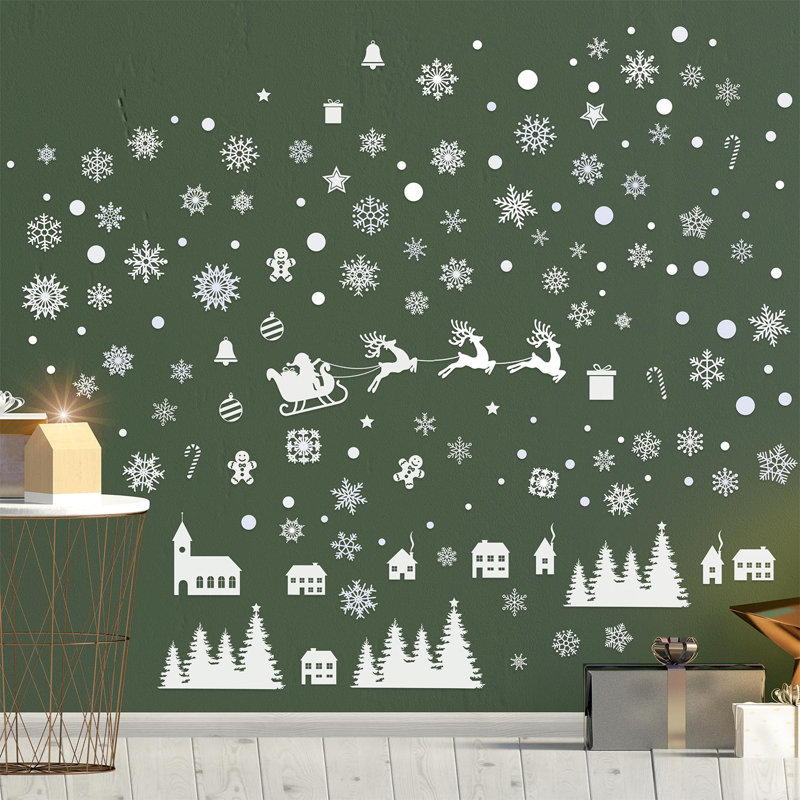 Christmas Village and Snowflakes Wall Stickers