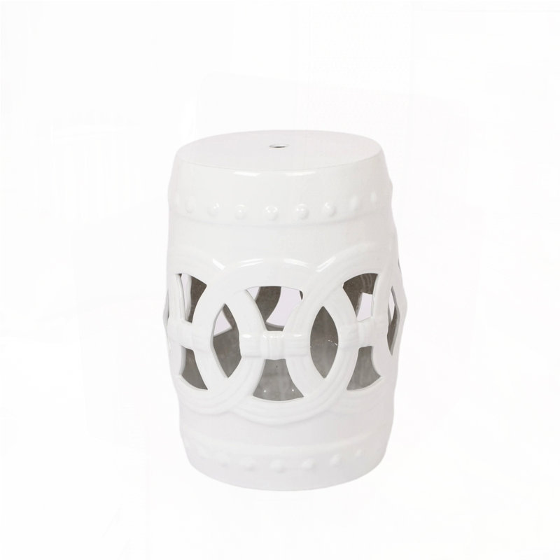 Outdoor Ceramic Drum Side Table