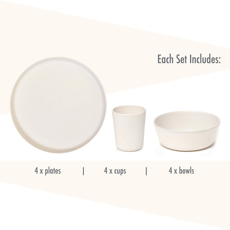 Belana Piece Dinnerware Set - Service for 4, White