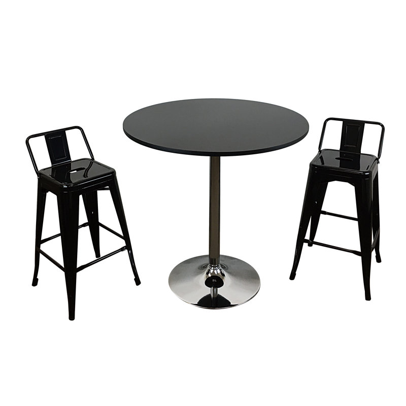 Table de salle à manger Avros (hauteur de 30 po), Noir, Hauteur standard (30 po)