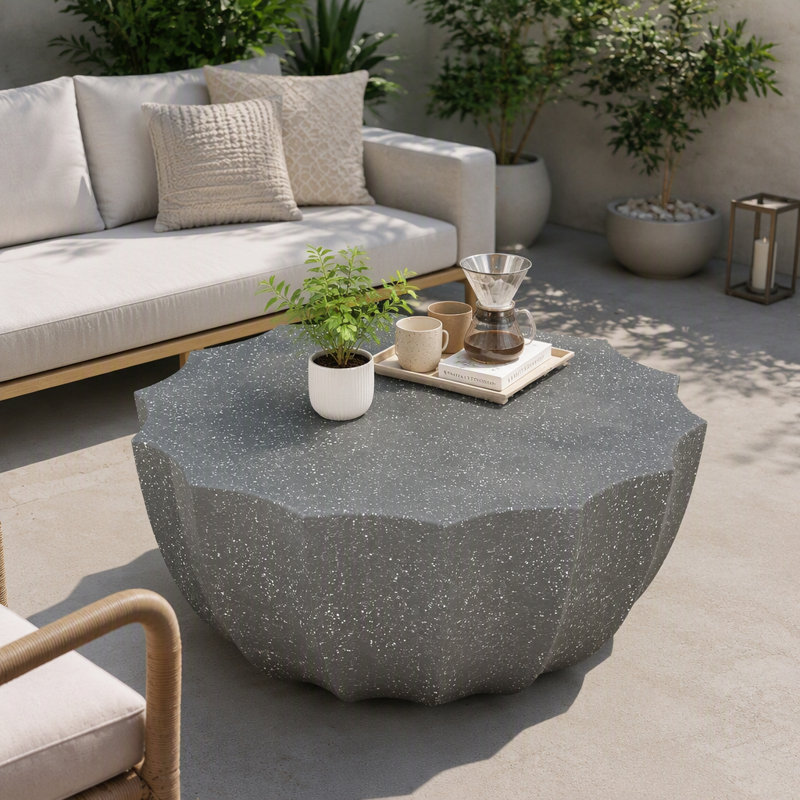 Table basse d'intérieur et d'extérieur 35,43 ", Gris