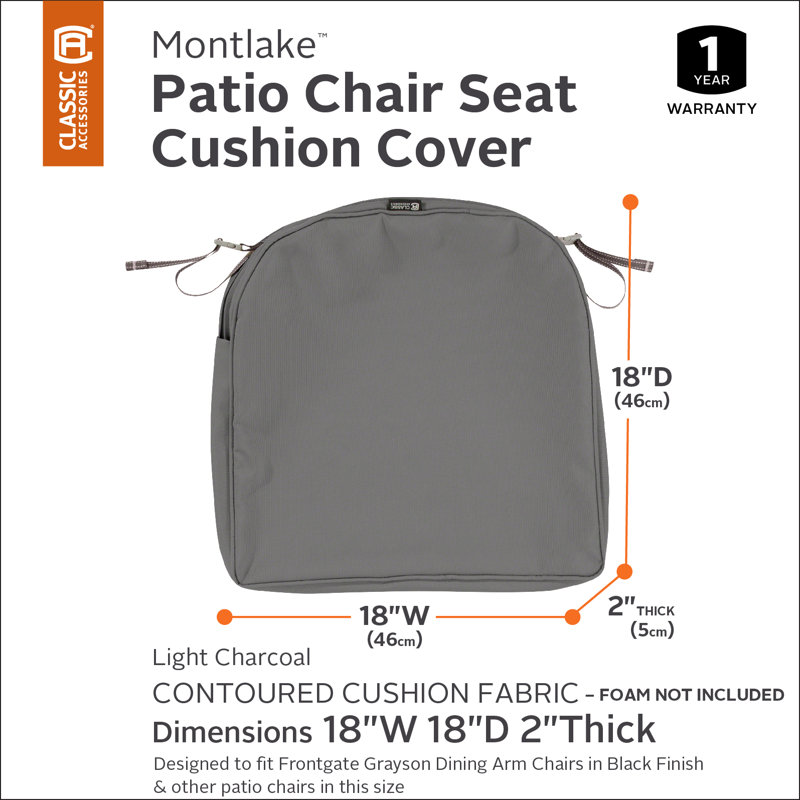 Housse de coussin de patio pour salle à manger Pina, Rouge henné, H 2 po x l 18 po x P 18 po
