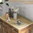 Sideboard With Solid Wood Countertop - Modern Rustic Brown Storage Cabinet. 2 Drawers, Doors, Adjustable Shelf. For Entry, Kitchen. 26.75"W X 15.75"D 33.5"H Kitchen Countertop.