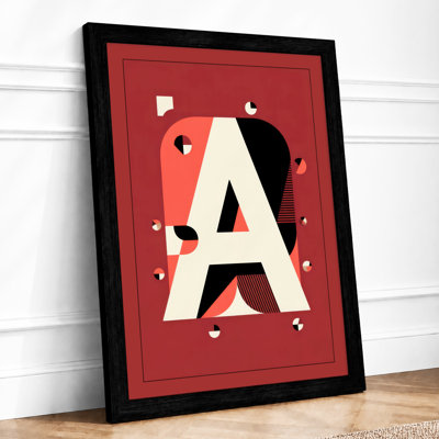 Letter A Deconstructed Geometric - Framed Print