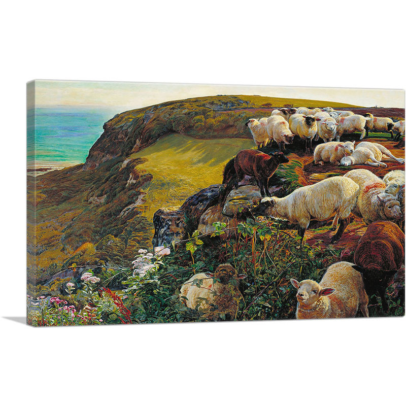 Our English Coasts 1852 par William Holman Hunt - reproduction d'art sur toile tendue, H 26 po x l 40 po x P 1,5 po