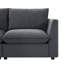 Canapé modulaire en chenille modulaire 98 po en U avec repose-pieds et table pliante-130090569
