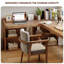 Modern L-Shaped Solid Wood Desk with Bookshelf-982563848-982563889