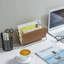 Metal Faux Leather Paper Organiser