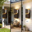 Applique murale d'extérieur à DEL, ensemble de 2 lumières murales modernes avec 3CCT sélectionnables et 10 à 100% à intensité variable, étanche IP44 pour la terrasse, l'entrée, le garage, le porche et le couloir