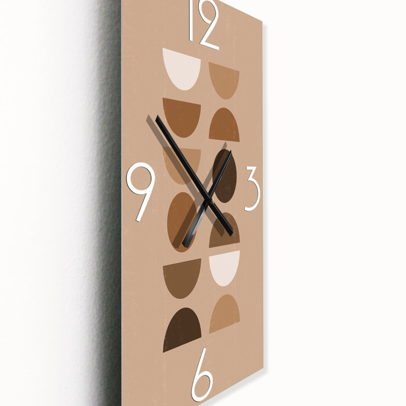 Horloge murale abstraite à motif géométrique abstrait soleil lune II, Petit