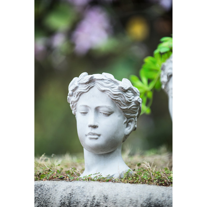 Vase à fleurs d'intérieur en ciment de style grec - 4,47 lb, 6,3 x 5,9 x 9,1 pouces, pot de fleurs gris pour décoration de jardin