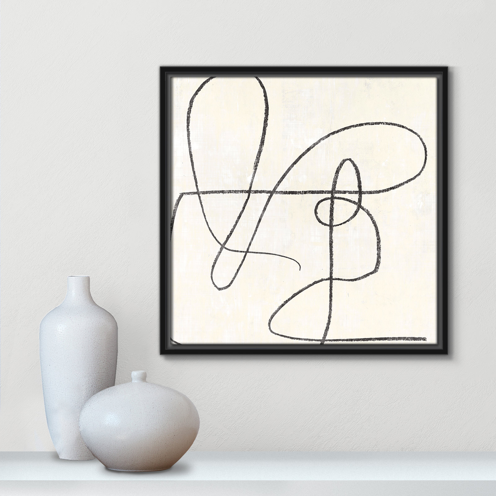 Juxtaposing, 17.5" H x 17.5" W, Black