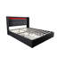 Berneil Upholstered Queen Bed Frame with RGBW LED Lights Headboard & 4 Storage Drawers, Black-288629763-288629772