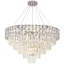 Luminaire suspendu en cristal, hauteur réglable pour plafonds inclinés, 3 couleurs interchangeables, finition chromée, 15 lumières E12 / E14, plafonnier moderne pour salle à manger / salon-917252788-917252786-917252777