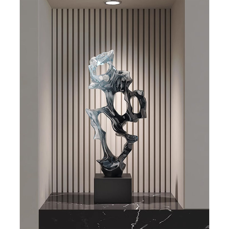 Ornement sculpture minimaliste en résine, H 19,29 po x l 8,27 po x P 4,53 po