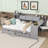 Daybed with Desk, Built-in Bookshelf, 3 Cabinets and 2 Drawers-1638339557