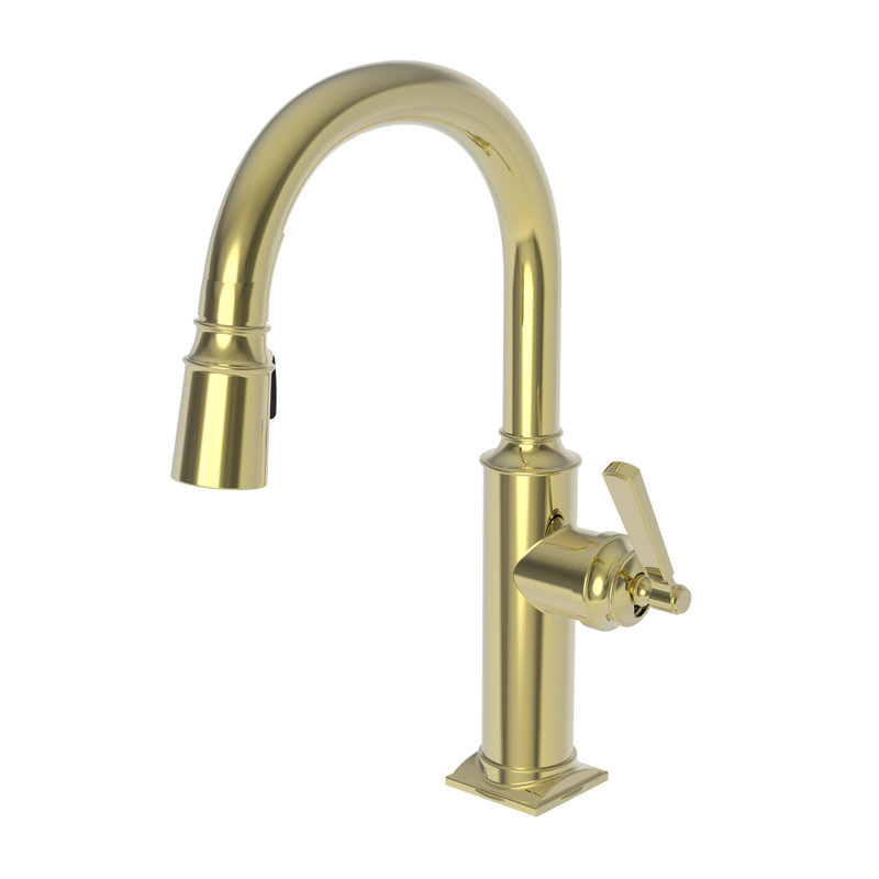 Adams Single Handle Pull Down Bar Faucet, Uncoated Polished Brass (Living, non-returnable)