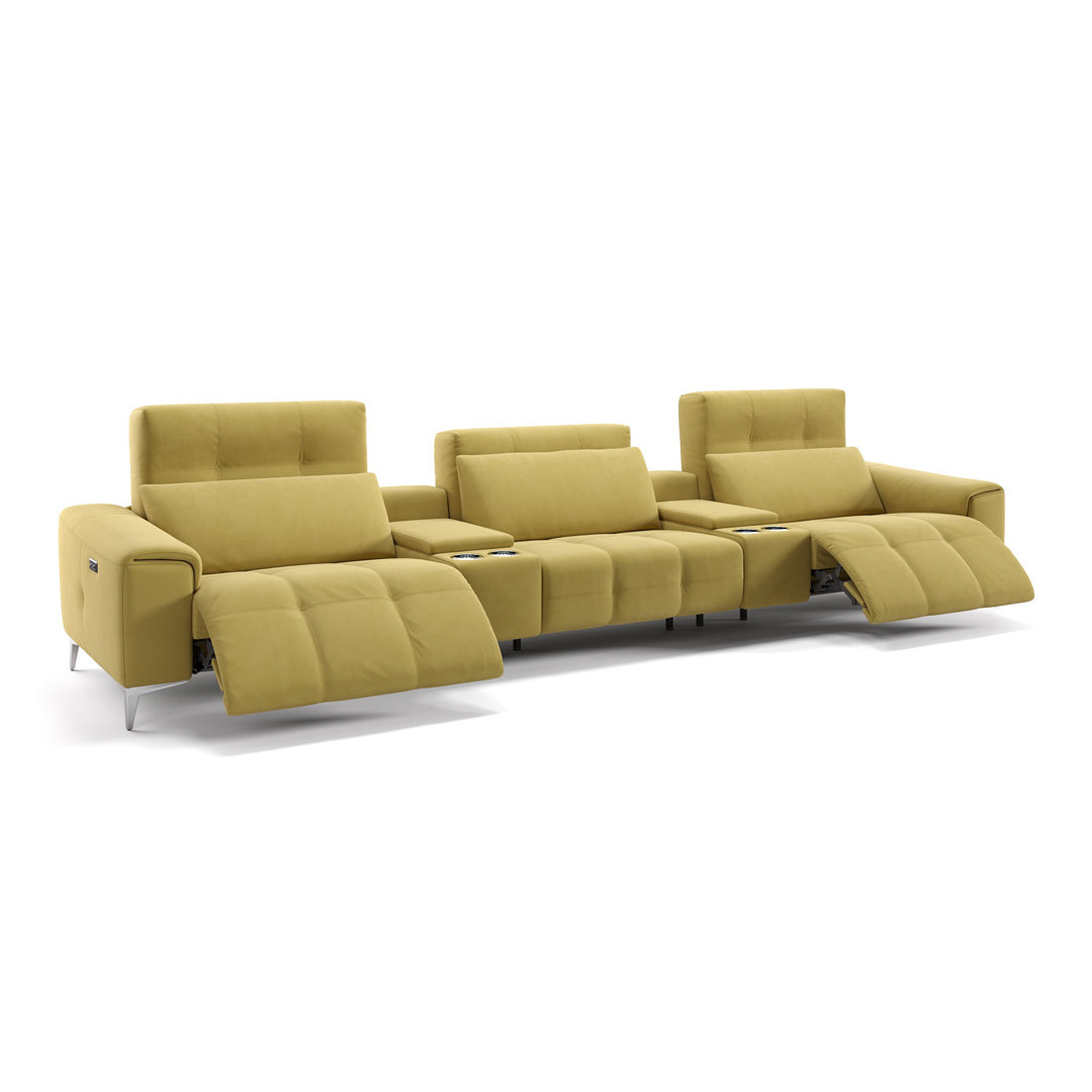 Perspections Stoff 3-Sitzer Kinosofa Cordalia Weiß mit Funktionen